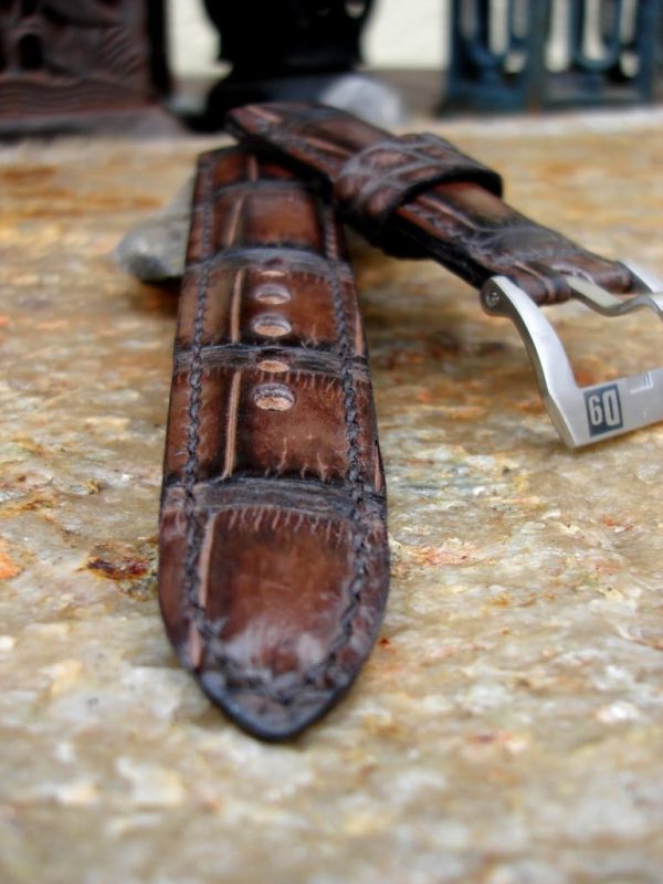 Hand Antiqued Alligator strap by Dangerous9!!!