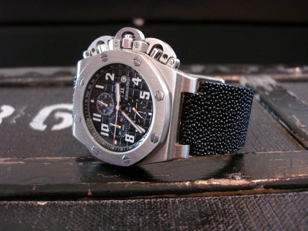 Custom Watch Straps for Audemars Piguet Royal Oak Offshore made from Black Stingray