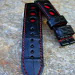 Black Alligator/Red Insert Rally Holes for Chopard