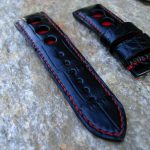 Black Alligator/Red Insert Rally Holes for Chopard