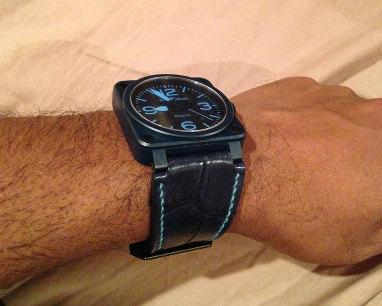 Syed's BR03 Blue Ceramic on Custom Dyed American Alligator