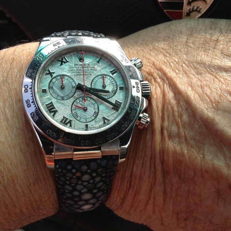 Rolex Meteorite Daytona on Stingray Strap with Central pearls