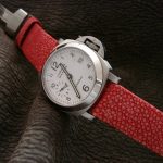 Polished Fuschia Rose Stingray Strap Modeled on PAM049