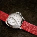Polished Fuschia Rose Stingray Strap Modeled on PAM049