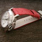 Polished Fuschia Rose Stingray Strap Modeled on PAM049