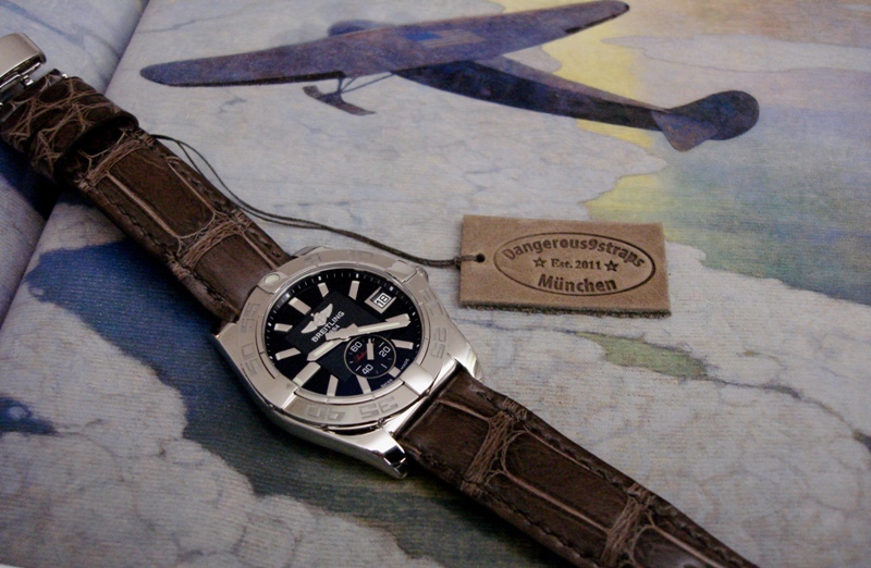 Anjelika's Breitling Galactic 36 Automatic on Tourbe Brune Alligator