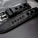 Satin-Black-ostrich-leg-skin-rally-strap-for-blancpain-tribute-to-fifty-fathoms