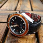 Bespoke Ostrich Leg skin strap for Omega Planet Ocean 42 Orange