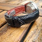 Bespoke Ostrich Leg skin strap for Omega Planet Ocean 42 Orange