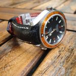 Bespoke Ostrich Leg skin strap for Omega Planet Ocean 42 Orange