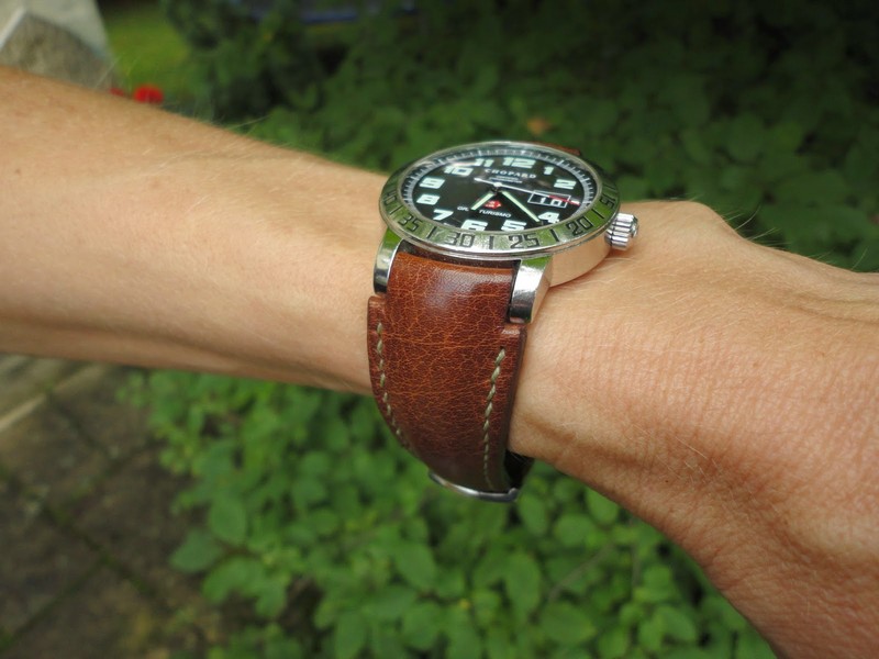 Chopard Mille Miglia on Calf Buffalo Featuring Our 'Fully Integrated Strap Fitment'