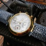 Vintage Blue Polished Stingray for Isolde's Vintage Bulova Chronograph