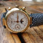 Vintage Blue Polished Stingray for Isolde's Vintage Bulova Chronograph