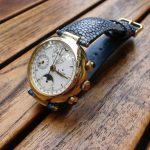 Vintage Blue Polished Stingray for Isolde's Vintage Bulova Chronograph