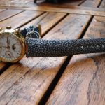 Vintage Blue Polished Stingray for Isolde's Vintage Bulova Chronograph