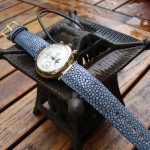 Vintage Blue Polished Stingray for Isolde's Vintage Bulova Chronograph