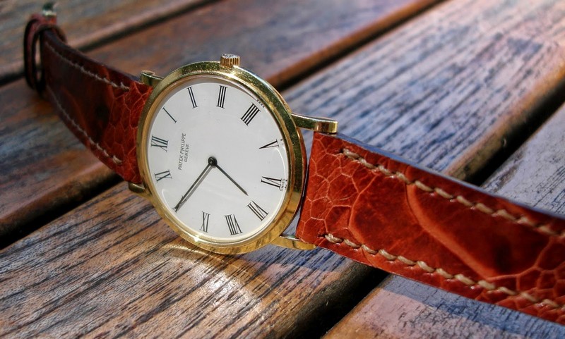 Vintage Patek Philip Calatrava on Cognac Ostrich Leg strap
