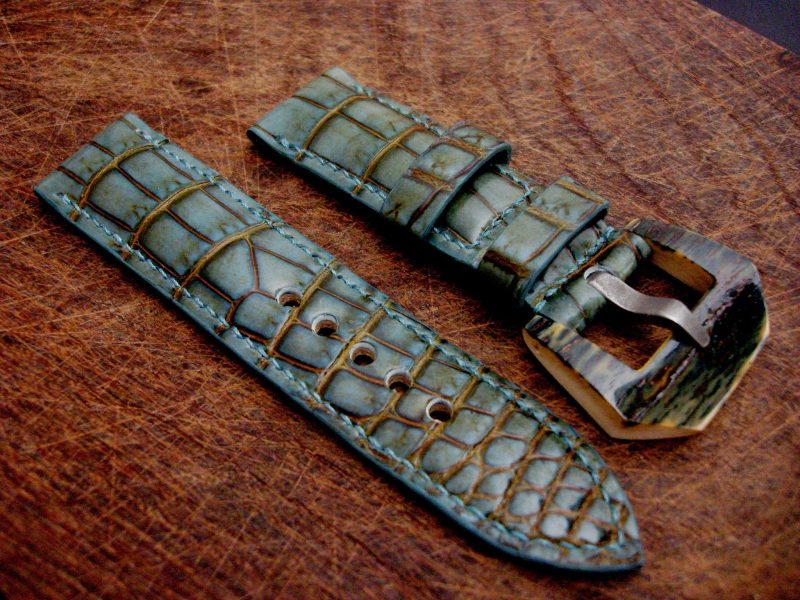 Martinique Blue Alligator strap for PAM from our premium France Croco Alligator Collection - perfection!!