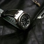 Custom Watch Strap for Royal Oak Offshore Diver Made From Racing Black Teju Lizard