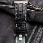 Custom Watch Strap for Royal Oak Offshore Diver Made From Racing Black Teju Lizard