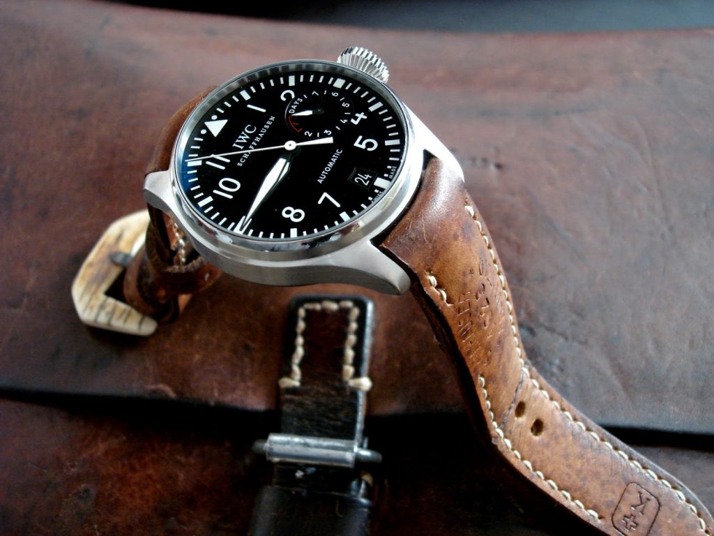 1925 Swiss Ammo strap for IWC Pig Pilot Ref 5009 with Integrated Fit and Mammoth Ivory buckle