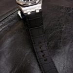 SuperMatte Carbon Black Alligator watch strap custom made for Audemars Piguet Diver