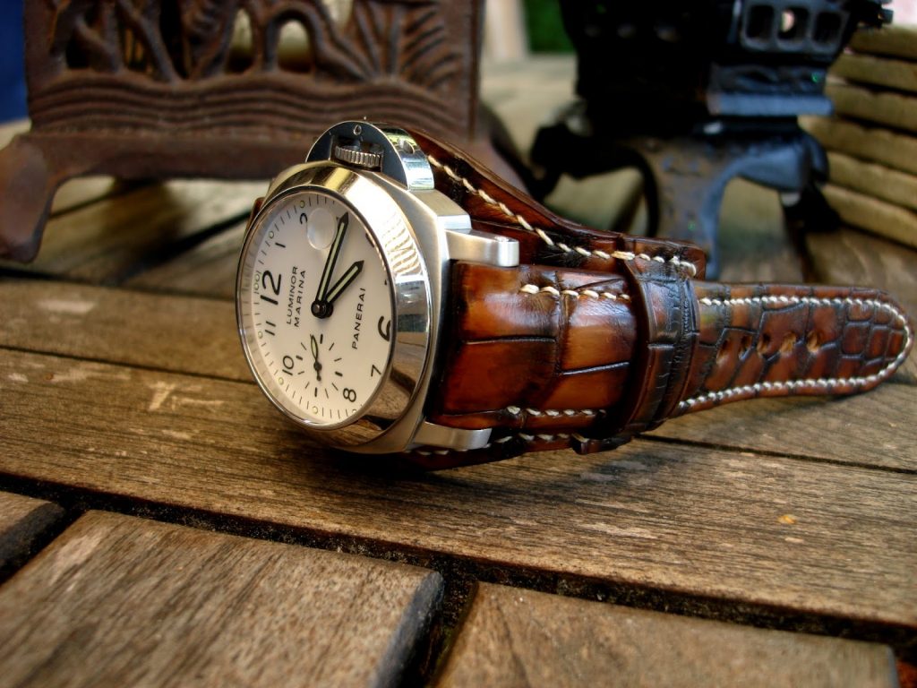 Very Special Hand Antiqued Alligator bund strap for PAM