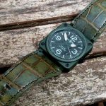 New customer photos of our Barbados Bleu Alligator on outstanding BR03 Ceramic Military