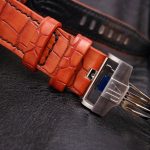 Custom Dyed Orange Alligator watch strap for Audemars Piguet Diver