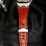 Custom Dyed Orange Alligator watch strap for Audemars Piguet Diver