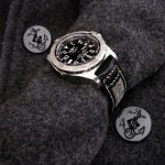Breitling SeaWolf on Unique Vintage Swiss Army Rucksack Canvas and Black leather strap