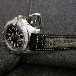 Breitling SeaWolf on Unique Vintage Swiss Army Rucksack Canvas and Black leather strap
