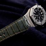 Saint Lucia Alligator for Audemars Piguet Diver with Very Special Mammoth Ivory buckle