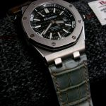 Saint Lucia Alligator for Audemars Piguet Diver with Very Special Mammoth Ivory buckle