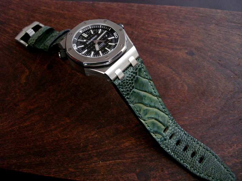 AP Diver on Cypress Ostrich Leg strap