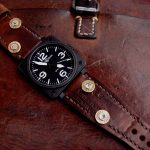 1952 Swiss Ammo strap with Custom Made 30-06 Bullet Shell Rivets for Bell & Ross Airborne Bronze