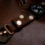 1952 Swiss Ammo strap with Custom Made 30-06 Bullet Shell Rivets for Bell & Ross Airborne Bronze