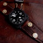 1952 Swiss Ammo strap with Custom Made 30-06 Bullet Shell Rivets for Bell & Ross Airborne Bronze