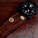 1952 Swiss Ammo strap with Custom Made 30-06 Bullet Shell Rivets for Bell & Ross Airborne Bronze