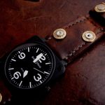 1952 Swiss Ammo strap with Custom Made 30-06 Bullet Shell Rivets for Bell & Ross Airborne Bronze