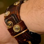 1952 Swiss Ammo strap with Custom Made 30-06 Bullet Shell Rivets for Bell & Ross Airborne Bronze