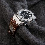 Custom Watch Strap made from Vintage Swiss Army Rucksack Canvas and leather for Audemars Piguet Diver