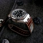 Audemars Piguet Diver on Custom Watch Strap made from Vintage Swiss Army Rucksack Canvas and leather strap