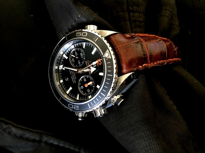 Caramel Brulée Alligator for Omega Planet Ocean Co-Axle Chronograph