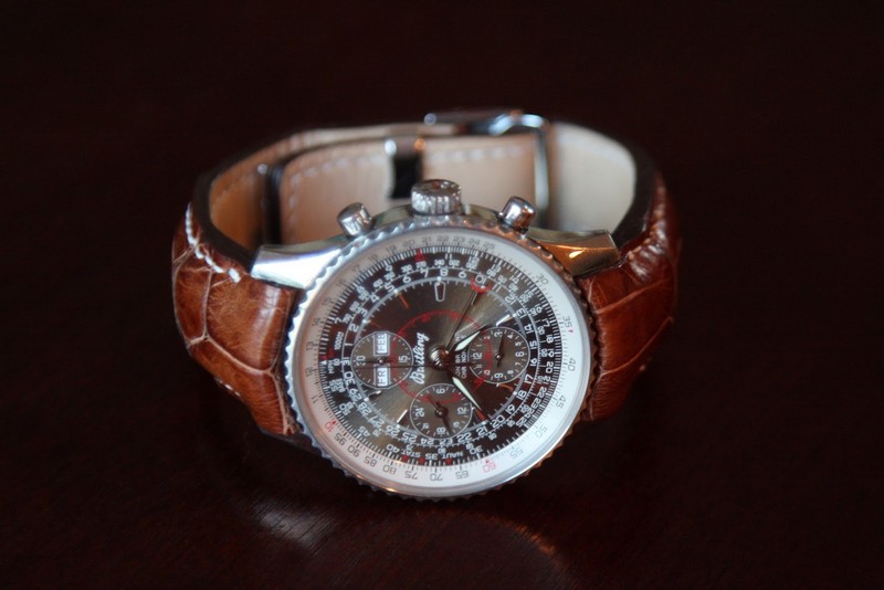Ian's stunning Breitling MontBrillant Navitimer on Vintage Cognac Alligator