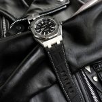 SuperMatte Carbon Black Alligator watch strap custom made for Audemars Piguet Diver