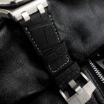 SuperMatte Carbon Black Alligator watch strap custom made for Audemars Piguet Diver