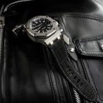 SuperMatte Carbon Black Alligator watch strap custom made for Audemars Piguet Diver