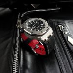 SuperMatte Carbon Black Alligator watch strap custom made for Audemars Piguet Diver