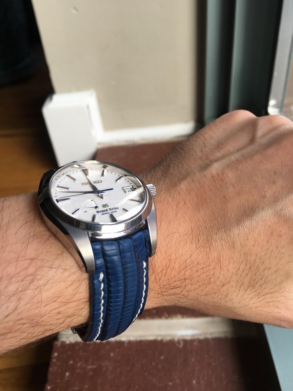 Brian's Awesome Grand Seiko in SuperMatte Blue Teju Lizard with Integrated Fit